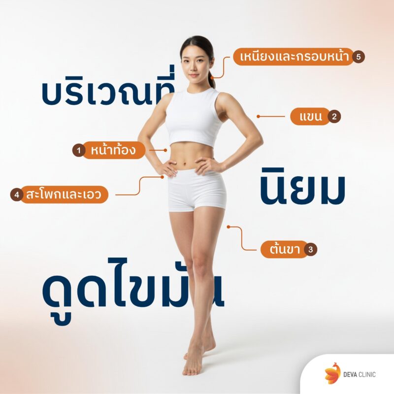 บริเวณที่นิยมดูดไขมัน ดีว่าคลินิก