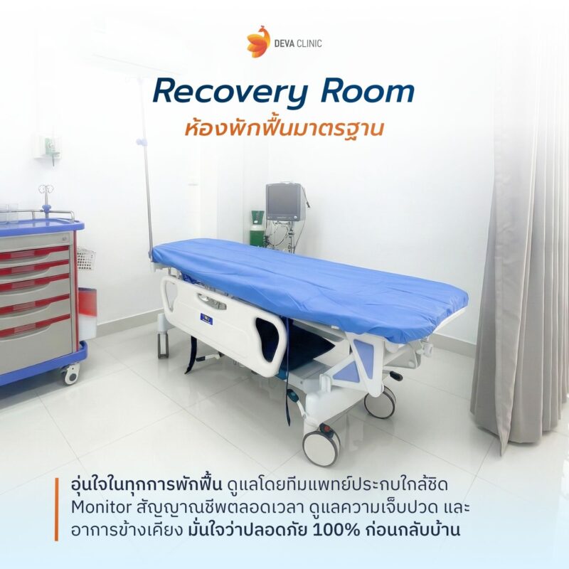 ห้องพักฟื้น หลังดูดไขมัน ดมยาโดยวิสัญญีแพทย์