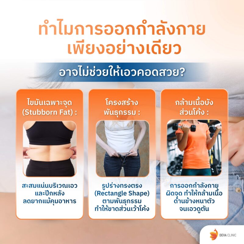 ทำไมการออกกำลังกายเพียงอย่างเดียวอาจไม่ช่วยให้เอวคอดสวย?