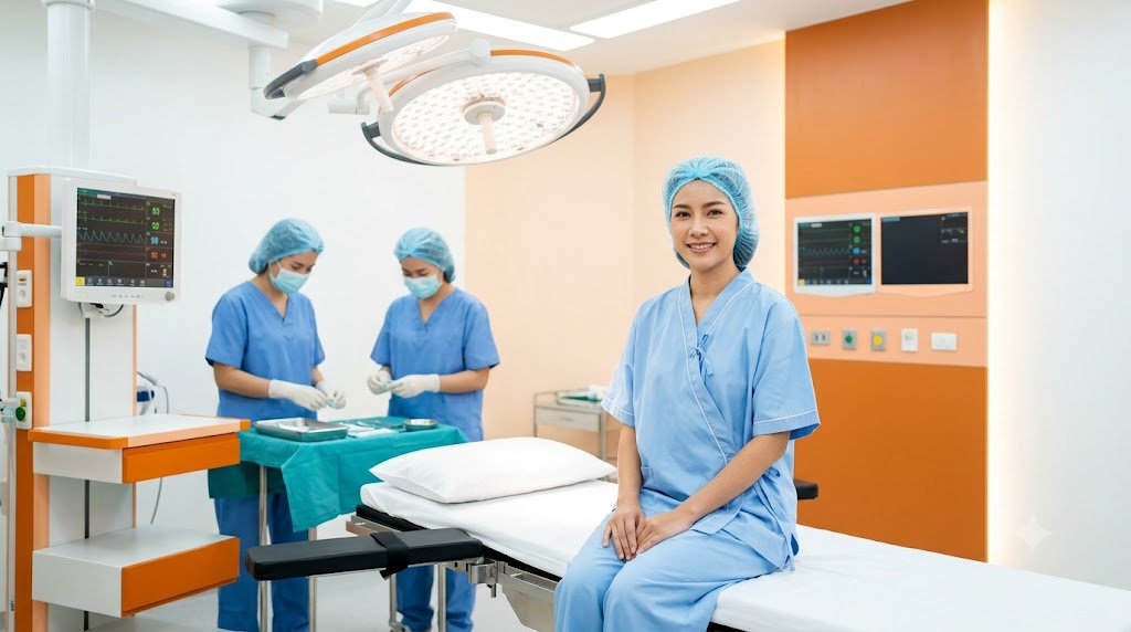 ห้องผ่าตัดมาตรฐานโรงพยาบาลสะอาดพร้อมอุปกรณ์เฝ้าระวังสำหรับดูดไขมัน