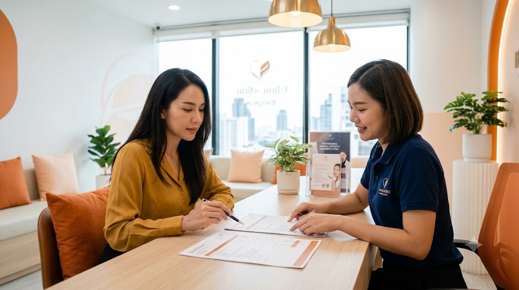 คนไข้เปรียบเทียบใบเสนอราคาดูดไขมันจากคลินิกต่างกันอย่างเป็นธรรม