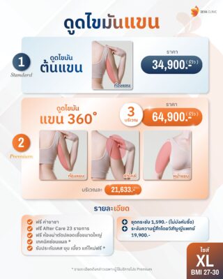 ราคาโปรโมชั่น *โปรรีวิว ดูดไขมันแขน xl